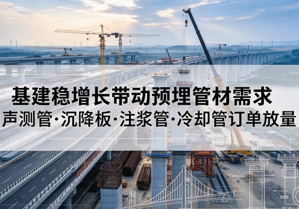 金门基建稳增长带动预埋监测管材需求，声测管、沉降板、注浆管订单持续放量